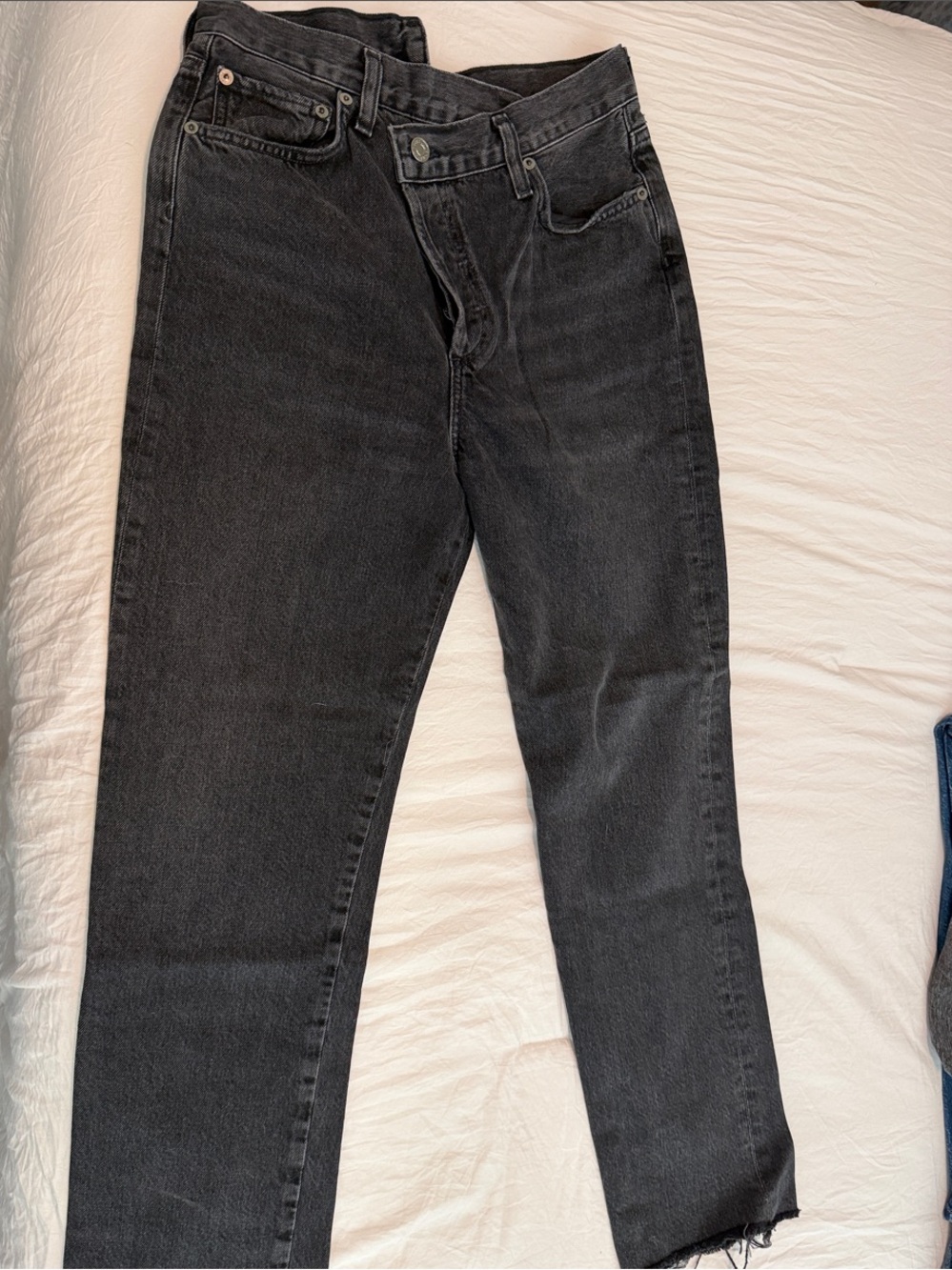 AGOLDE Black Straight-Leg Jeans